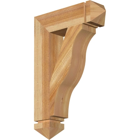 Funston Arts & Crafts Rough Sawn Bracket, Western Red Cedar, 4W X 16D X 24H